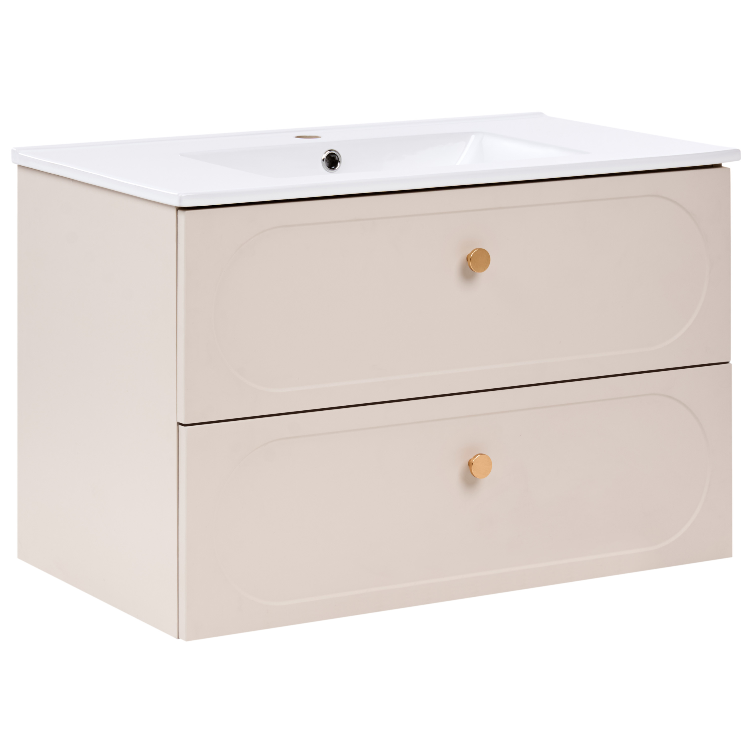 Väggmonterad kommod med tvättställ TARUMIR 80 cm Beige