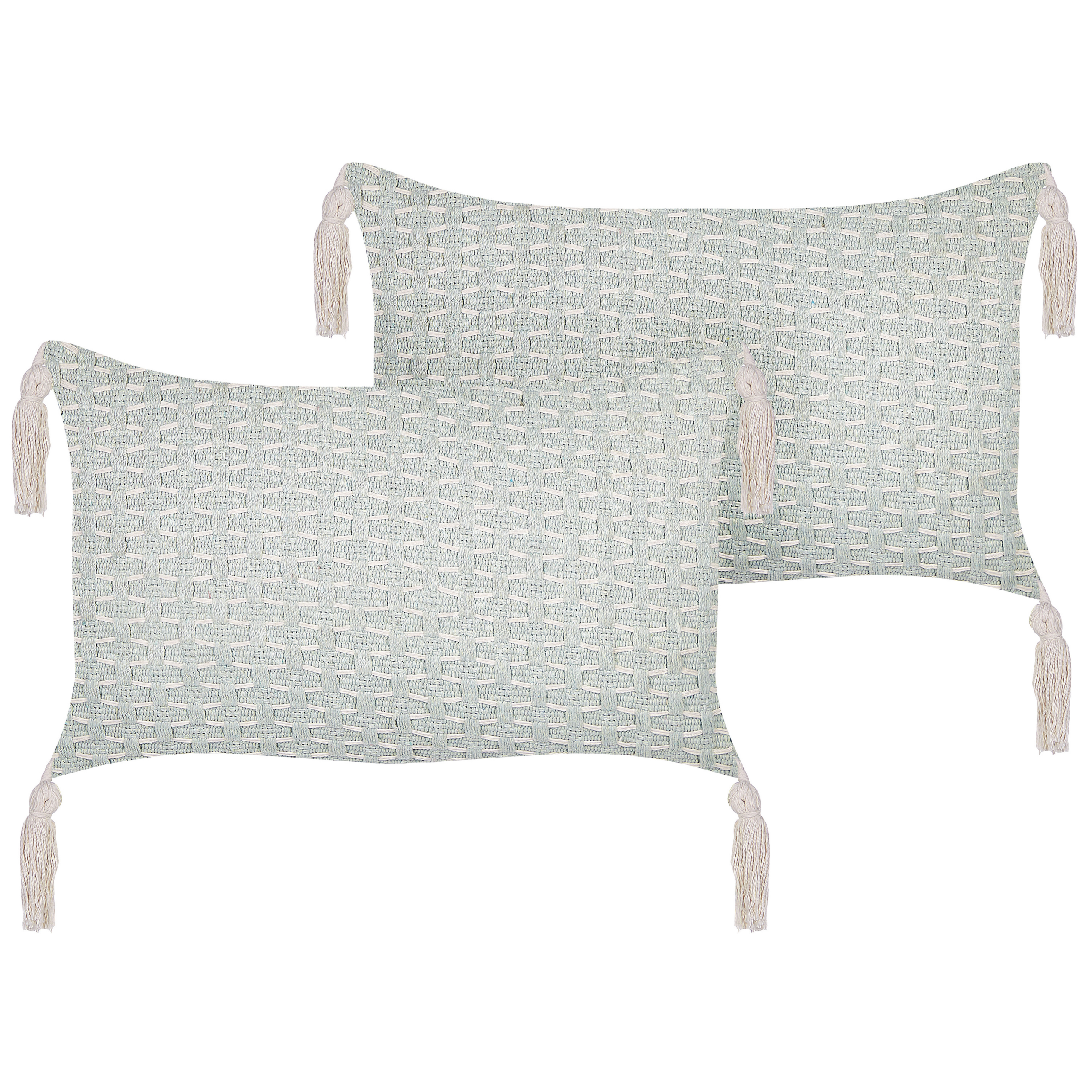 Set med 2 prydnadskuddar HAKONE 45 x 25 cm Mintgrön Geometriskt tryck