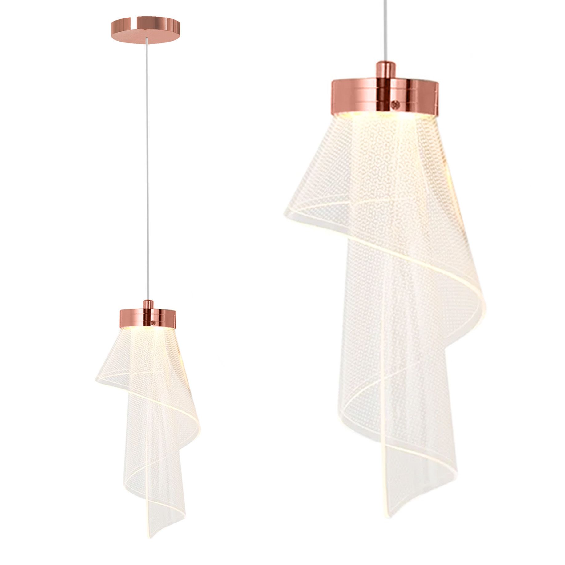 TOOLIGHT taklampa APP1765-1CP Roséguld 10x10x48cm