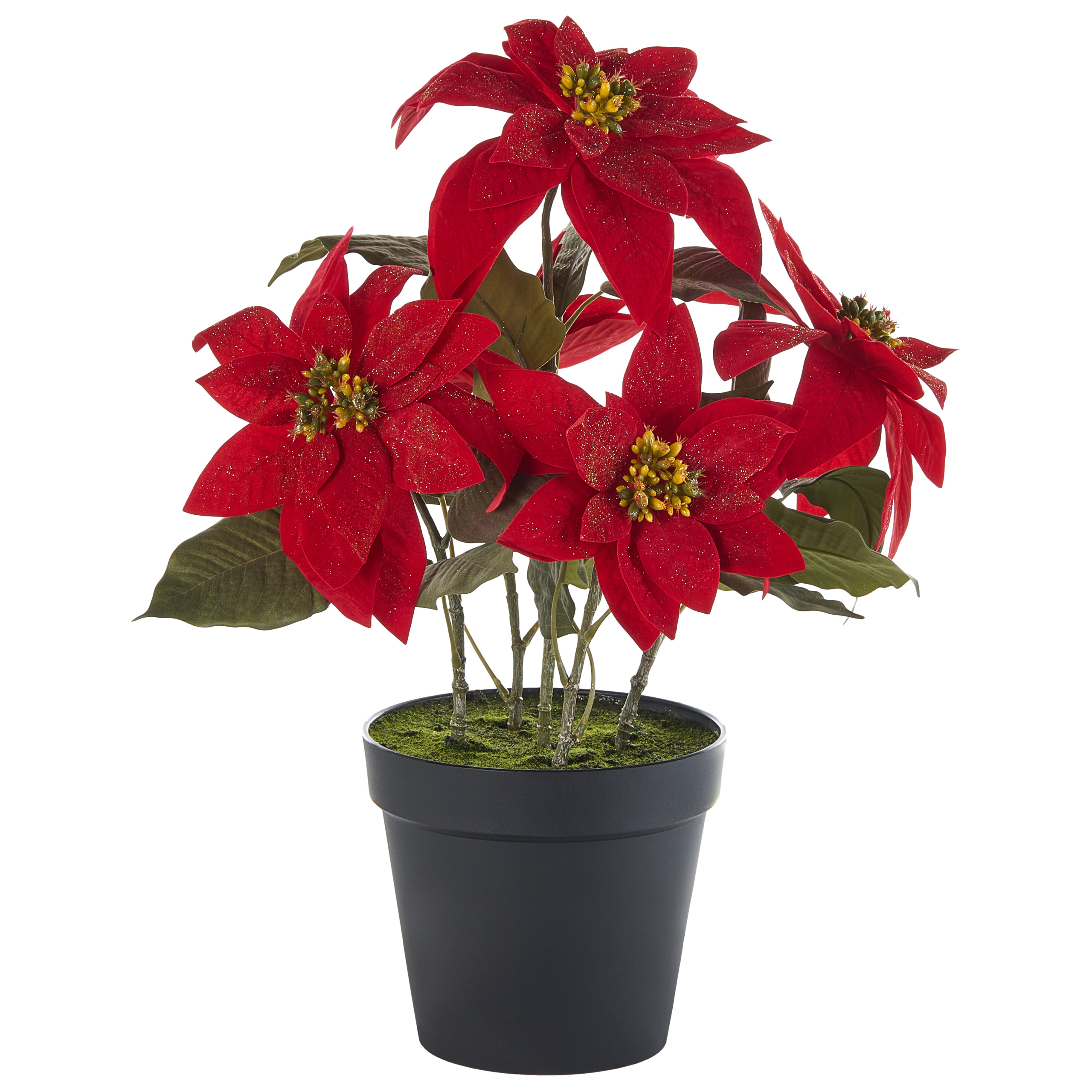 Konstgjord växt CHRISTMAS FLOWER 61 cm Röd