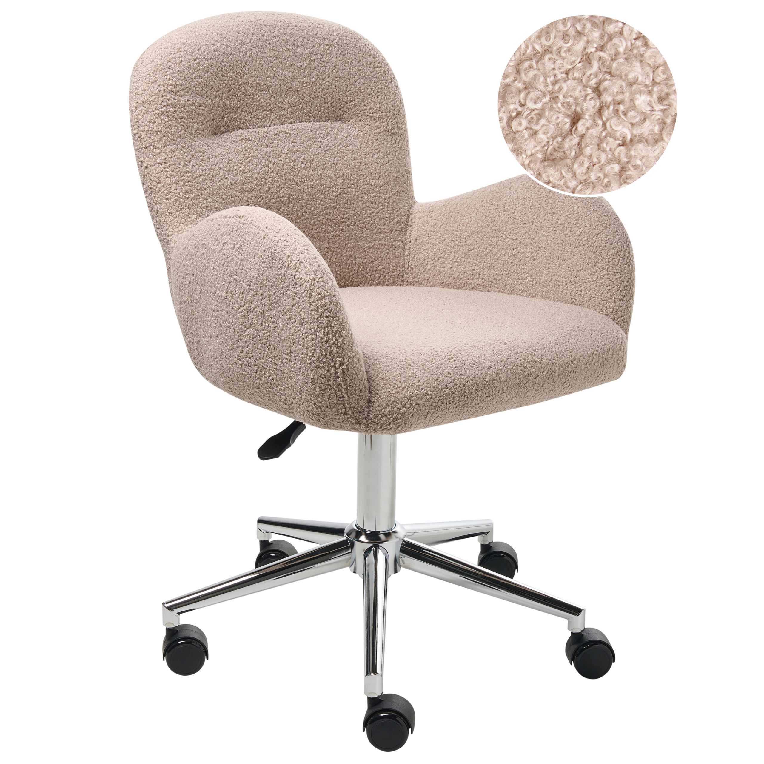 Skrivbordsstol PRIDDY Bouclé Beige