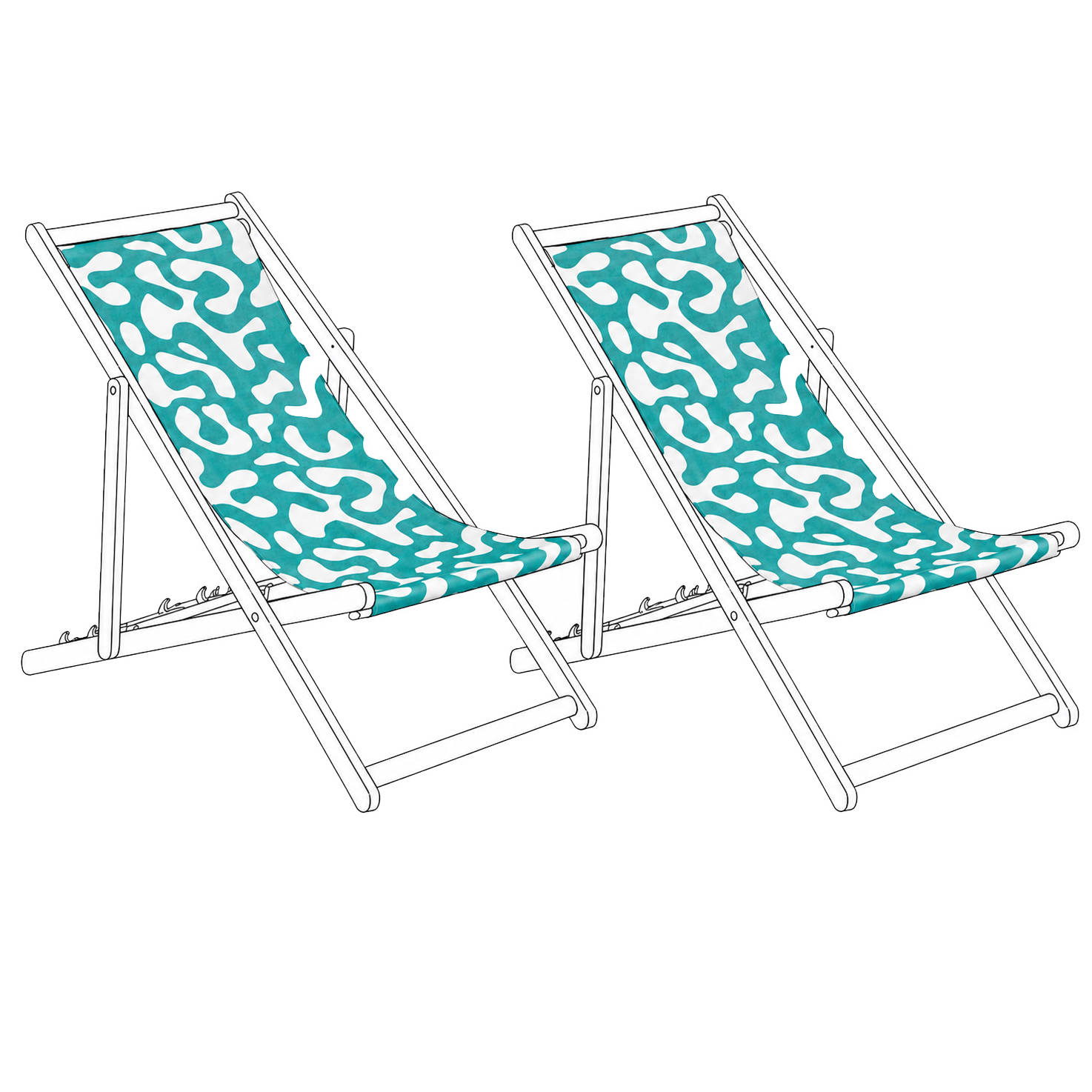 Set med 2 ersättningstyger för solstol ANZIO/AVELLINO 113 x 44 cm Turkos