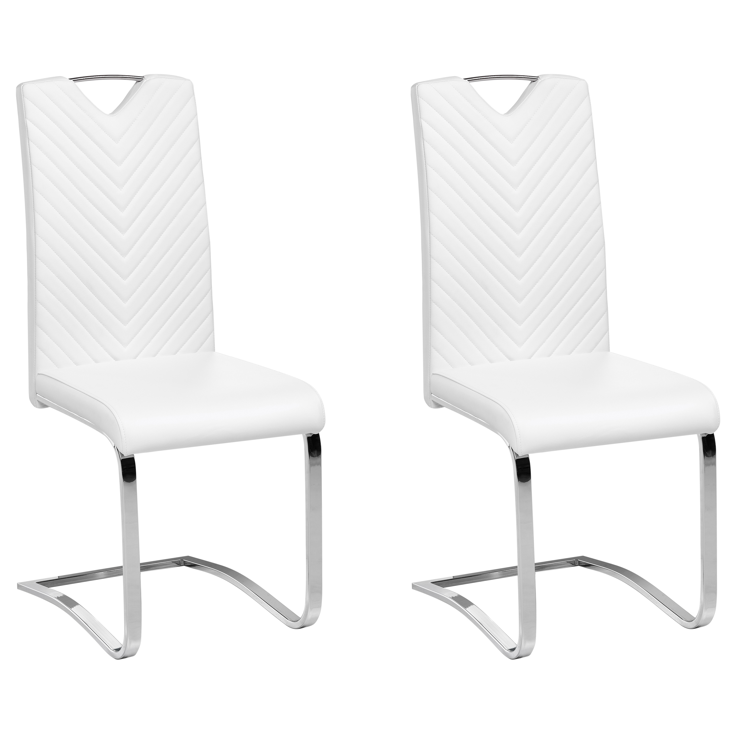 Set med 2 matstolar PICKNES Konstläder Off-White