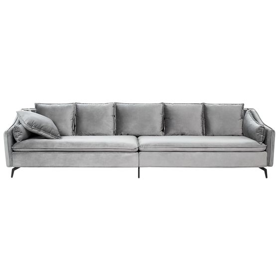Soffa 4-sits AURE Sammet Ljusgrå