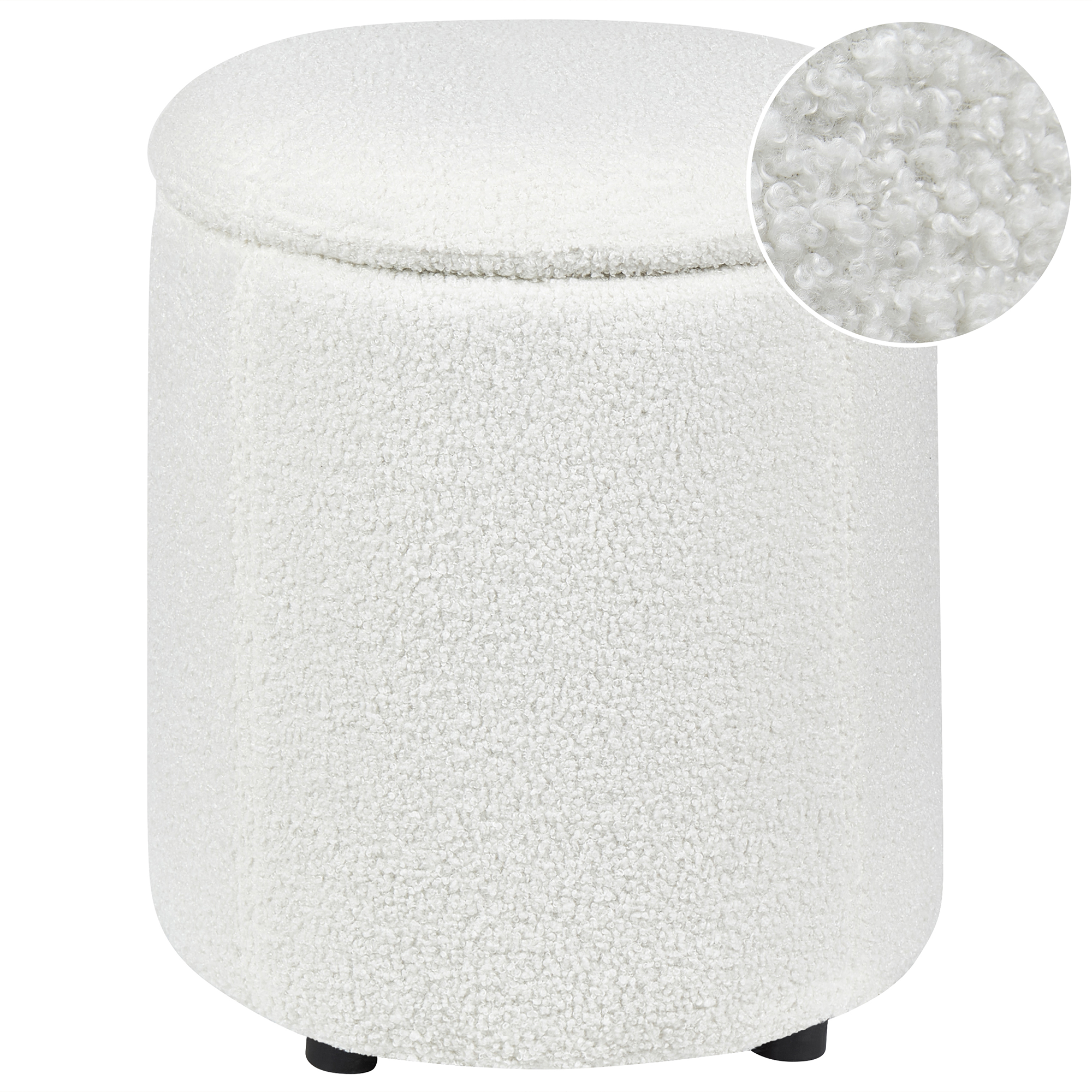 Förvaringspuff MARYLAND Bouclé Off-White