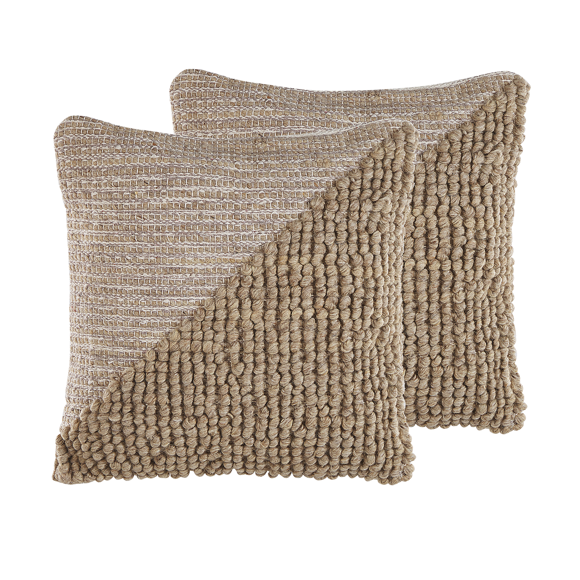 Set med 2 prydnadskuddar ASLANAPA 45 x 45 cm Bomull Beige Monokromt
