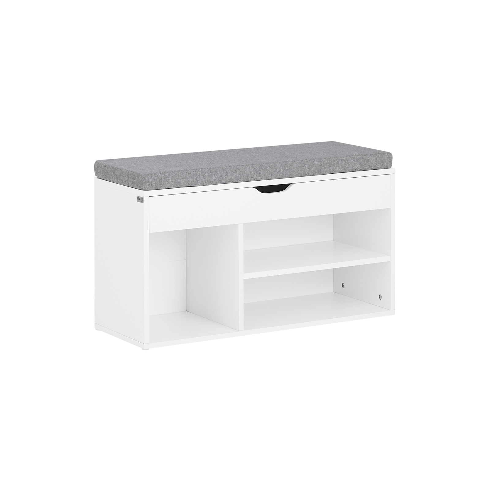 SoBuy Skobänk med dyna, Bänk med skoförvaring under sitsen vit, FSR45-HG