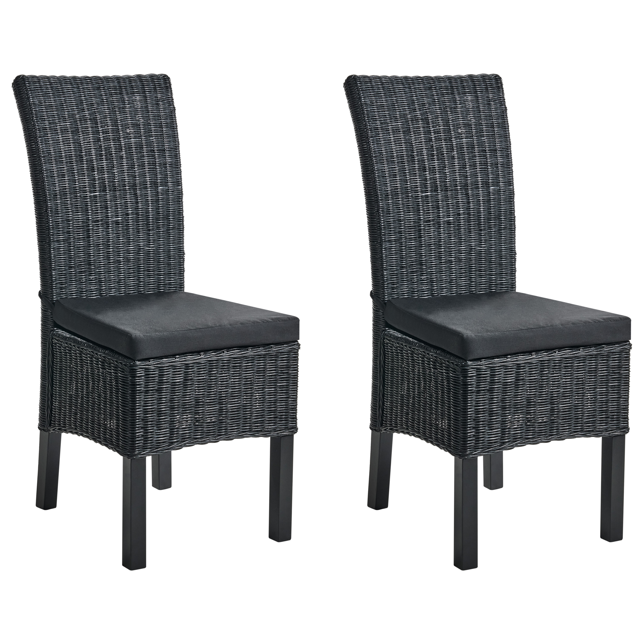 Set med 2 matstolar ANDES Rotting Svart