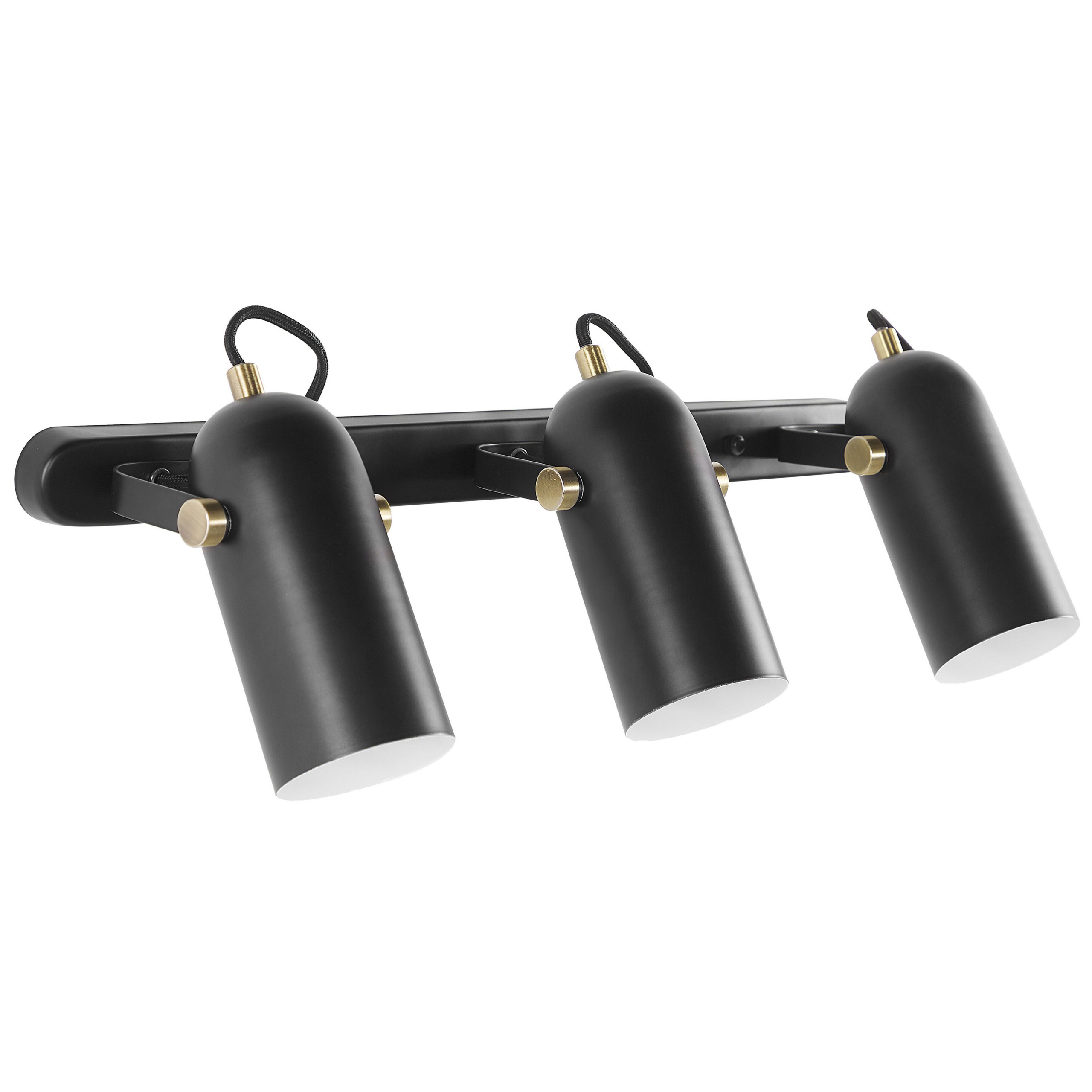Spotlight med 3 lampor TYRIA Justerbar Metall Svart