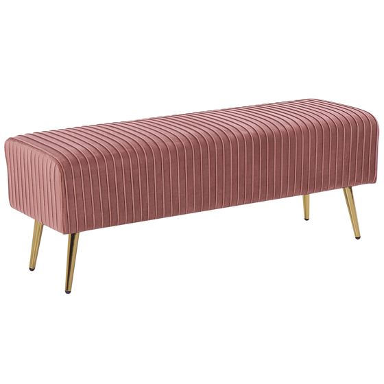 Klädd bänk PATERSON Sammet Rosa