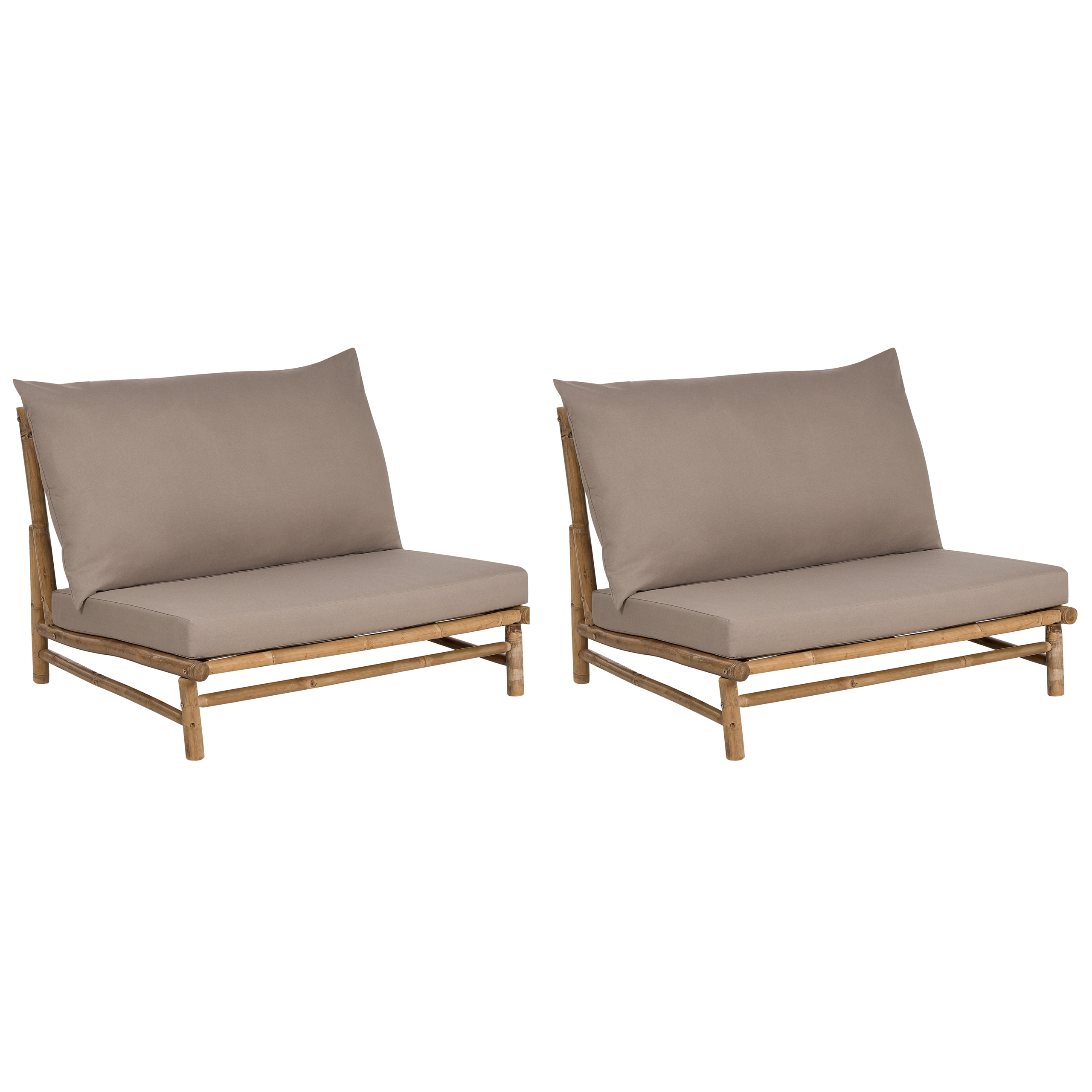 Set med 2 stolar med dynor TODI Bambu Taupe