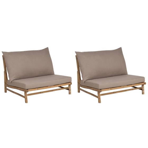Set med 2 stolar med dynor TODI Bambu Taupe