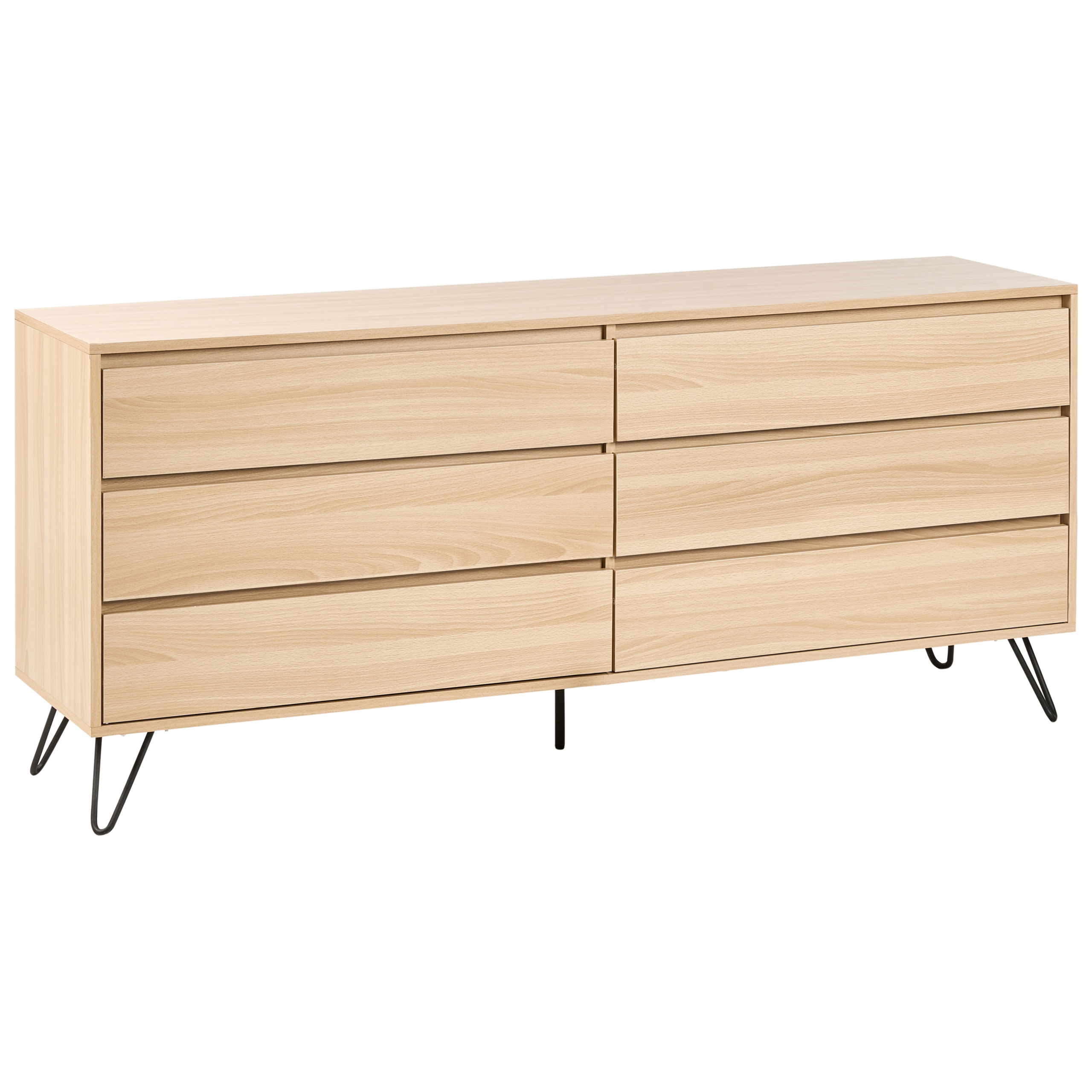 Byrå med 6 lådor CARDIGAN Ljusbrun