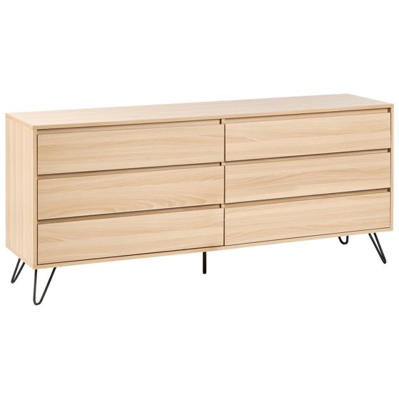 Byrå med 6 lådor CARDIGAN Ljusbrun