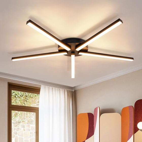 NETTLIFE LED - taklampa, varm, vit, 24W, svart, 64,2 cm, metall, 3000K