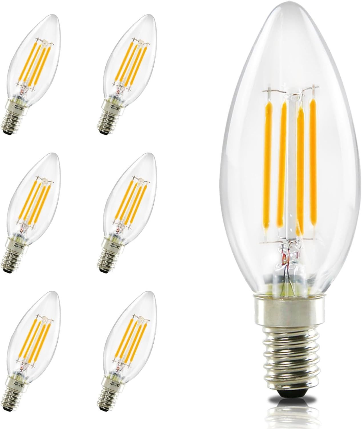 NETTLIFE E14 LED-lampa varmvit 6 st 4W kedjelampa glödtråd vintage 2700K