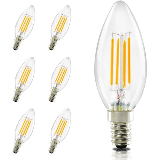 NETTLIFE E14 LED-lampa varmvit 6 st 4W kedjelampa glödtråd vintage 2700K