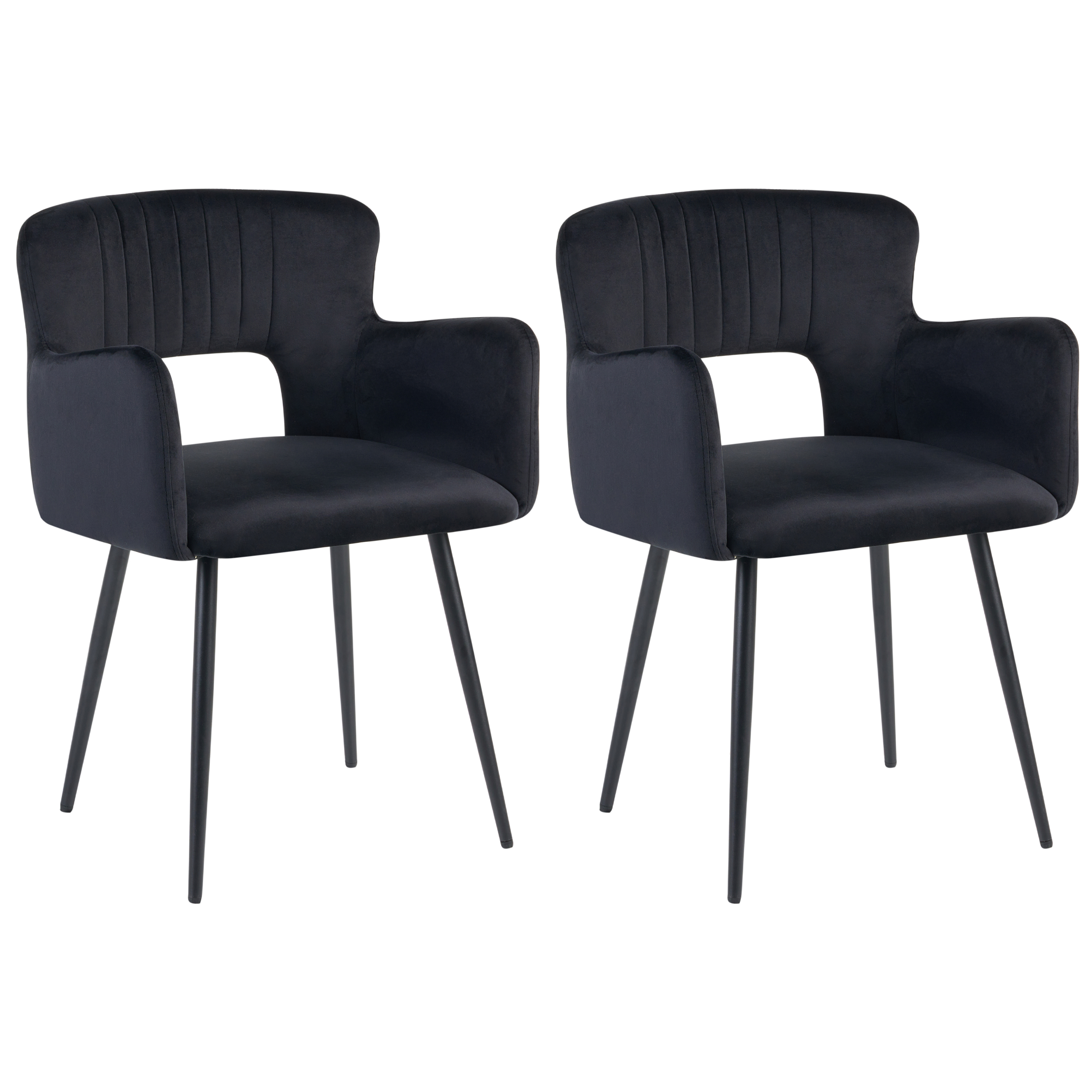 Set med 2 matstolar SANILAC Sammet Svart
