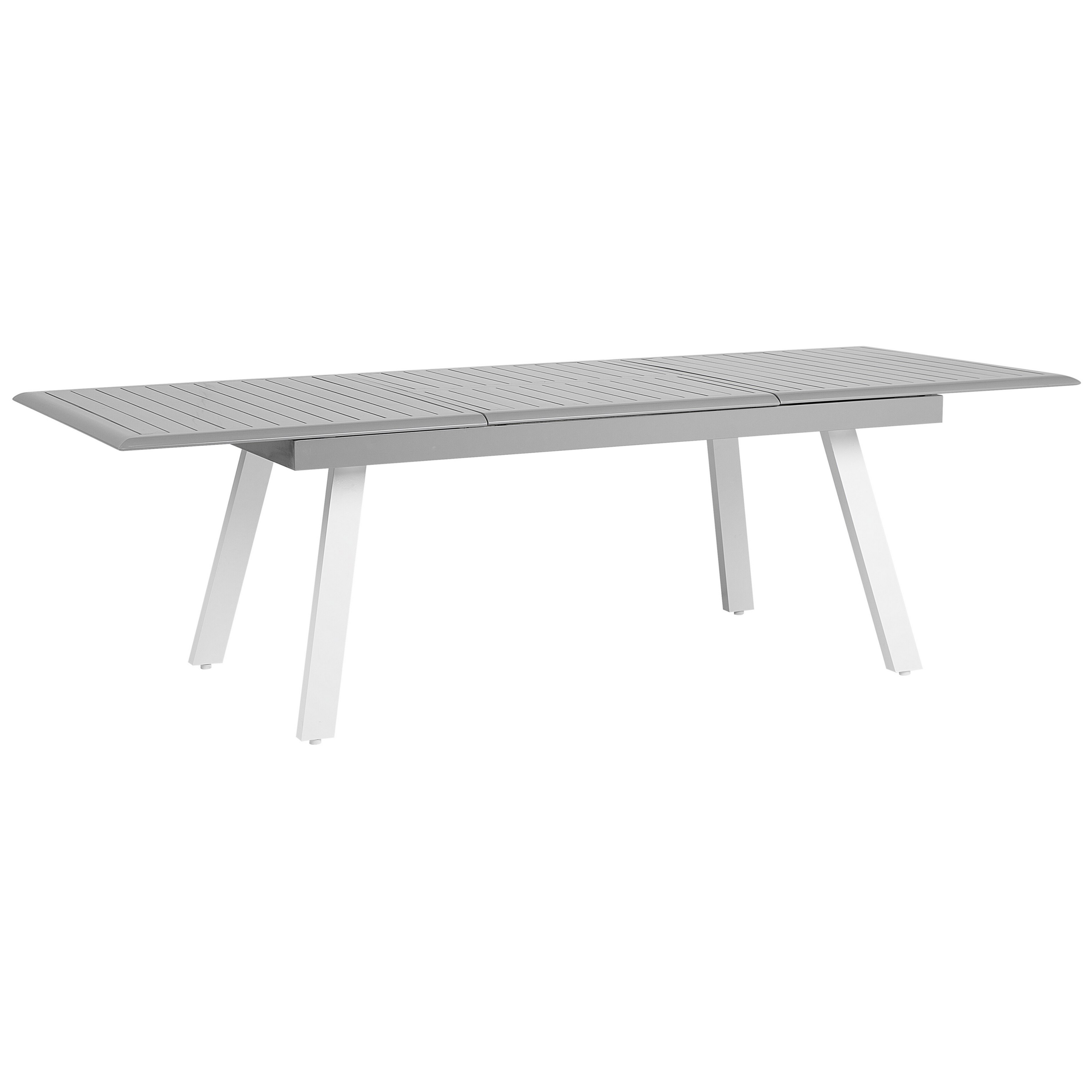 Utdragbart trädgårdsmatbord PERETA 175/255 cm 100 cm Metall Ljusgrå