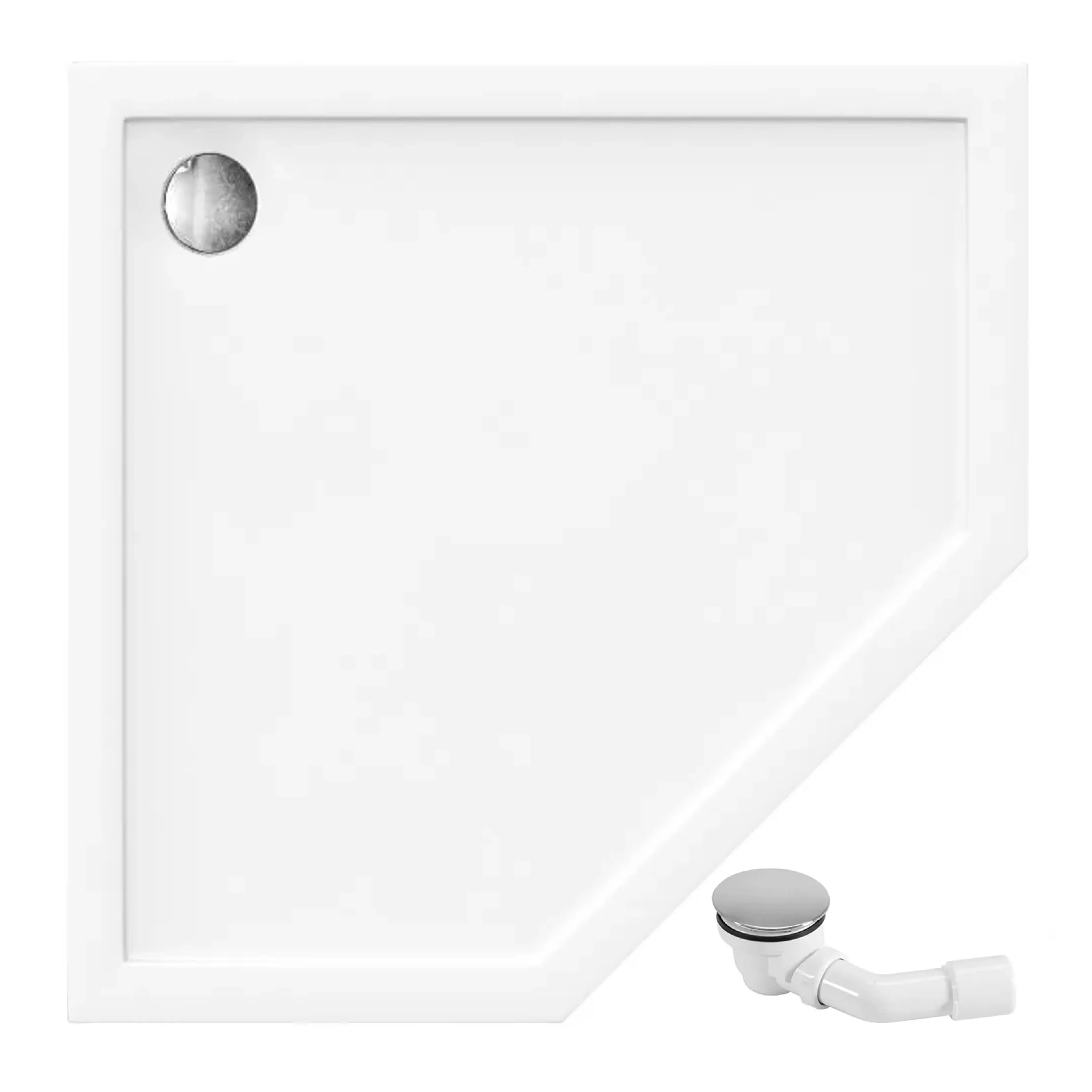 REA Duschkar DIAMOND 80x80x5CM Vit, 80x80x5cm