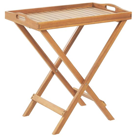 Sidobord för trädgården JAVA Fällbar Akaciaträ Ljusbrun