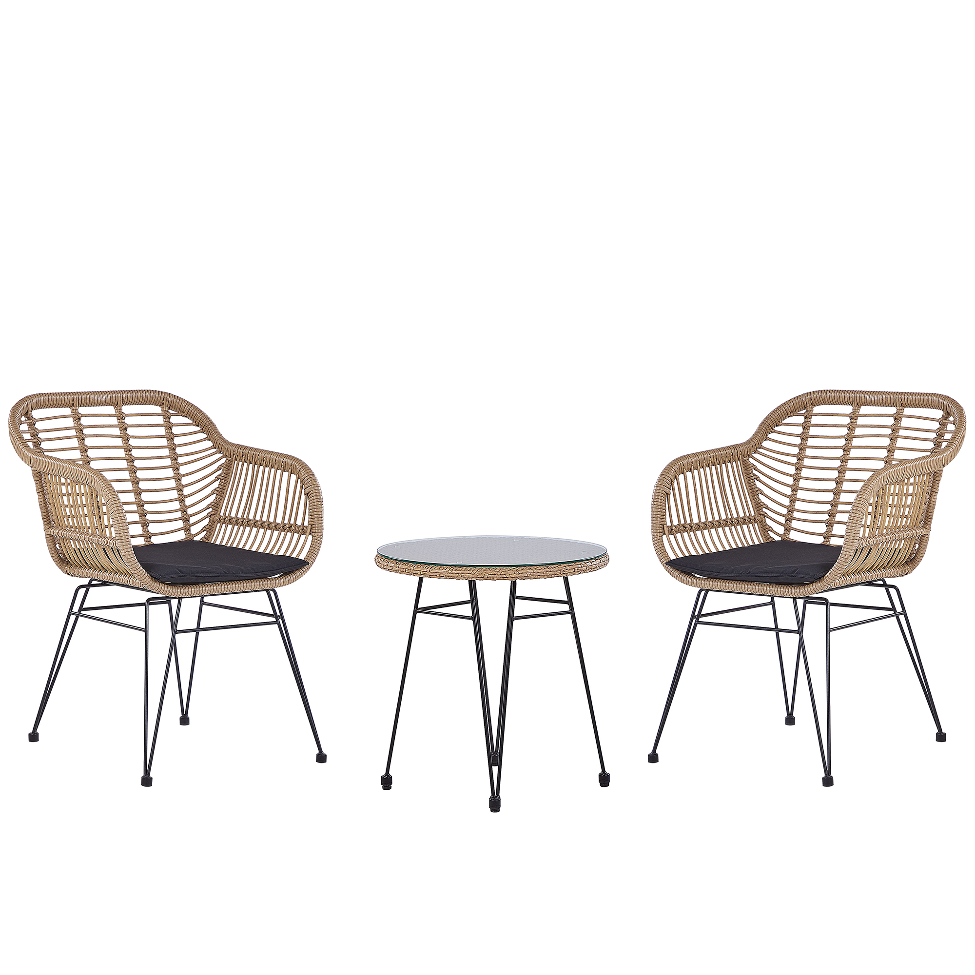 Caféset med kuddar TROPEA II Konstrotting Naturlig