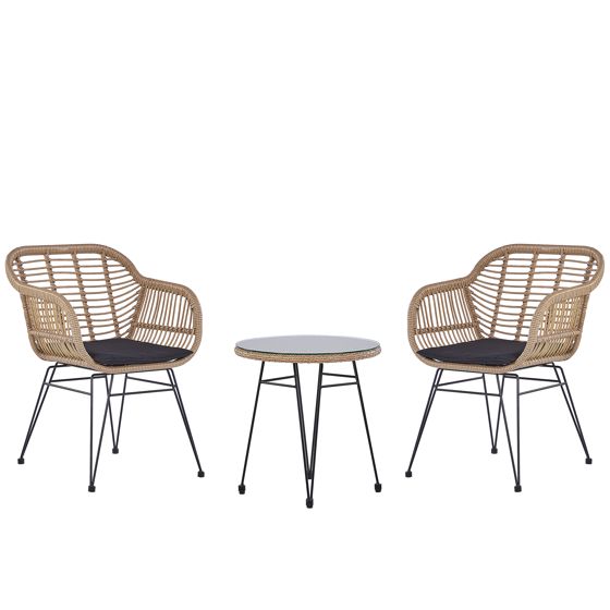 Caféset med kuddar TROPEA II Konstrotting Naturlig
