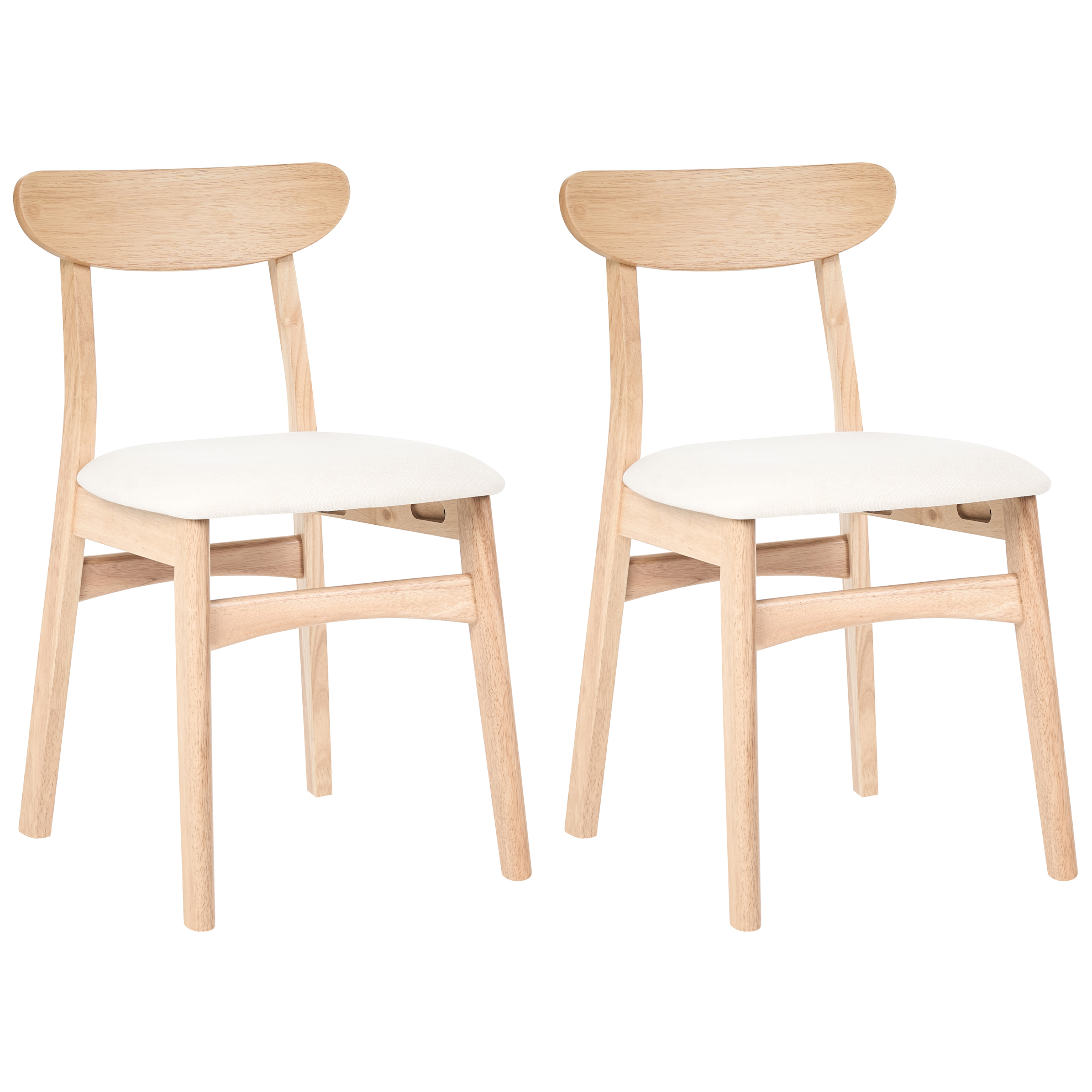 Set med 2 matstolar DOYLE Trä Ljusbrun/ Ljusbeige