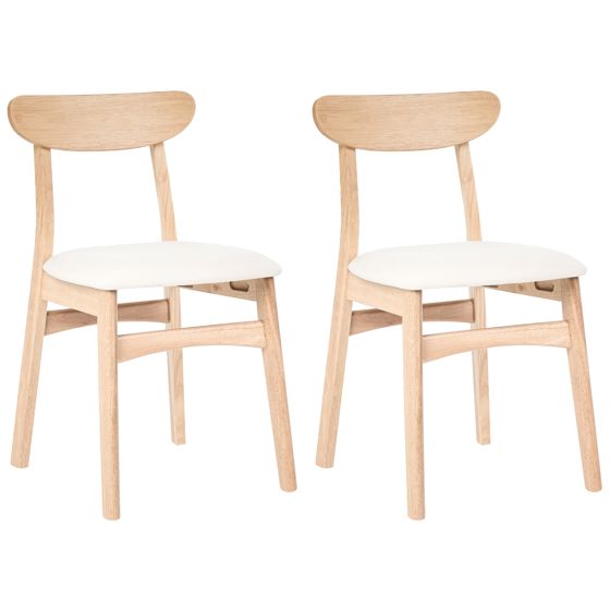 Set med 2 matstolar DOYLE Trä Ljusbrun/ Ljusbeige
