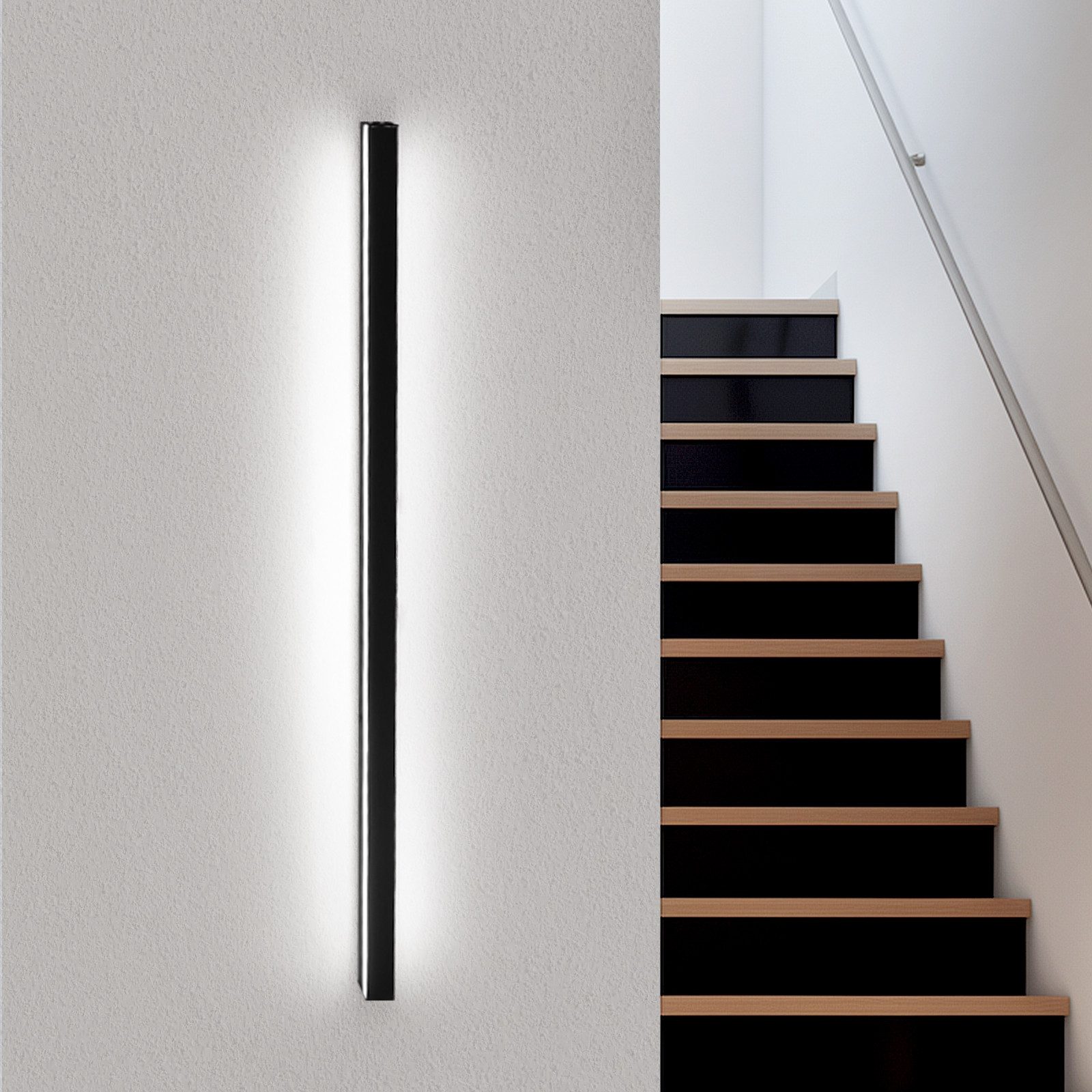 NETTLIFE LED - vägglampa, inomhus, svart - 100 cm, vardagsrum, vägglampa, modern, hallvägglampa, 32 W, sovrumslampa