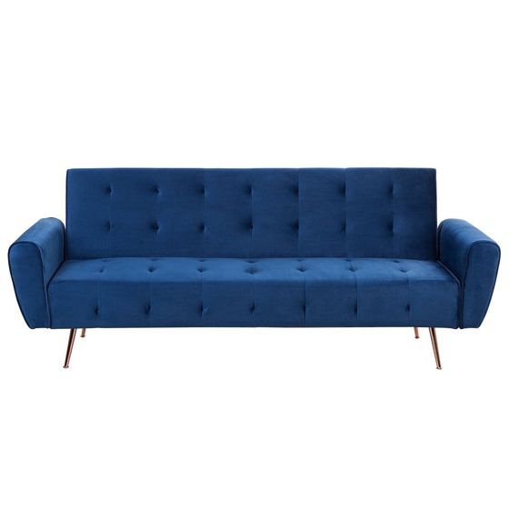 Bäddsoffa 3-sits SELNES Sammet Marinblå