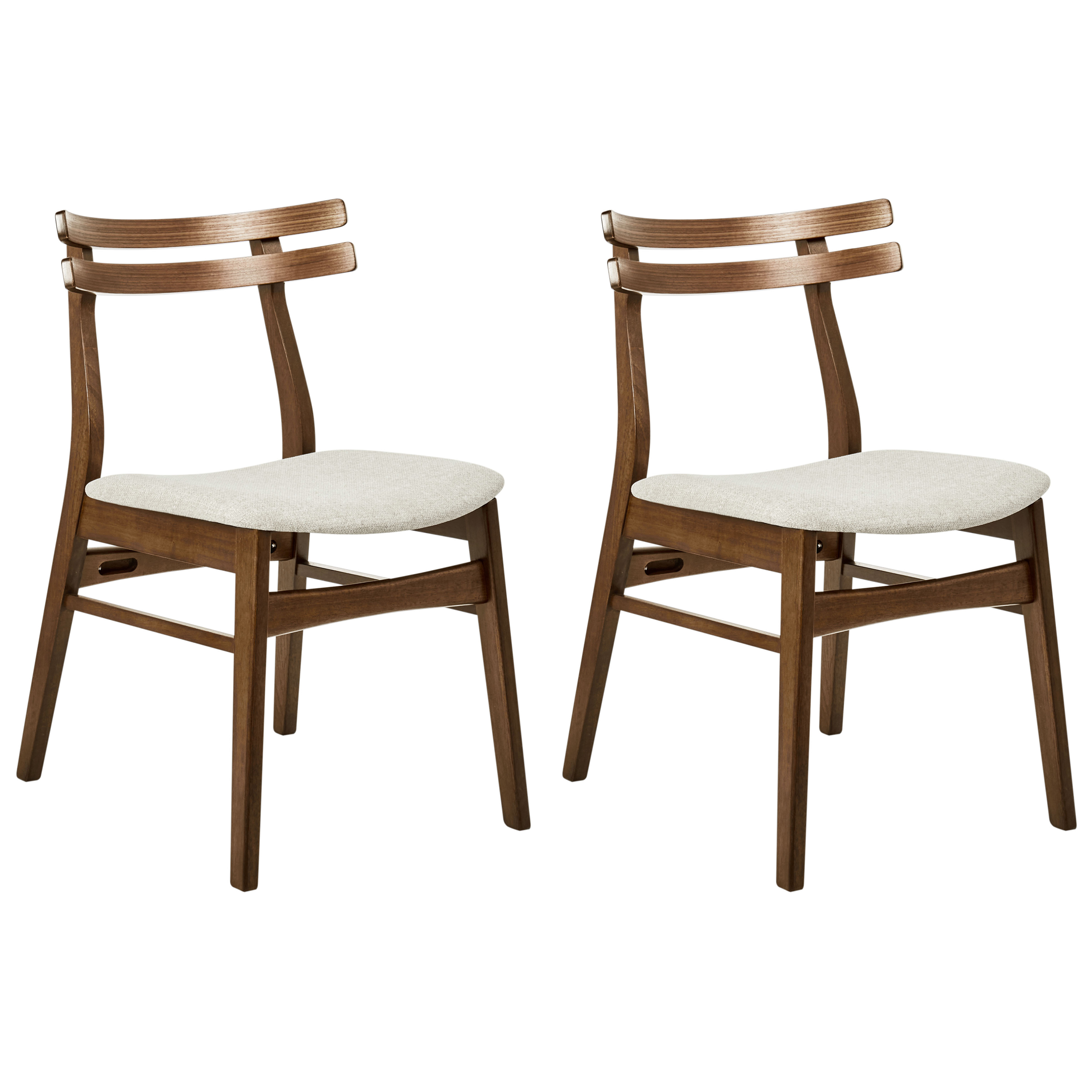 Set med 2 matstolar CYNTHIANA Trä Brun/ Ljusbeige