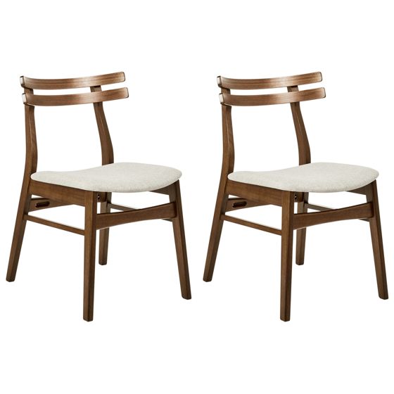 Set med 2 matstolar CYNTHIANA Trä Brun/ Ljusbeige