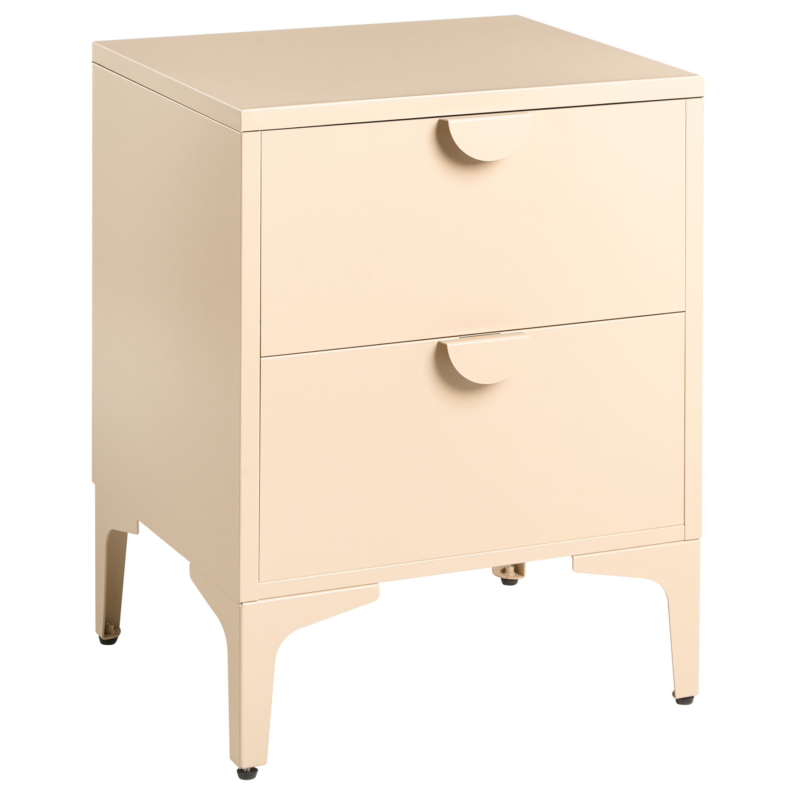 Sängbord med 2 förvaringslådor ARDURA Metall Beige