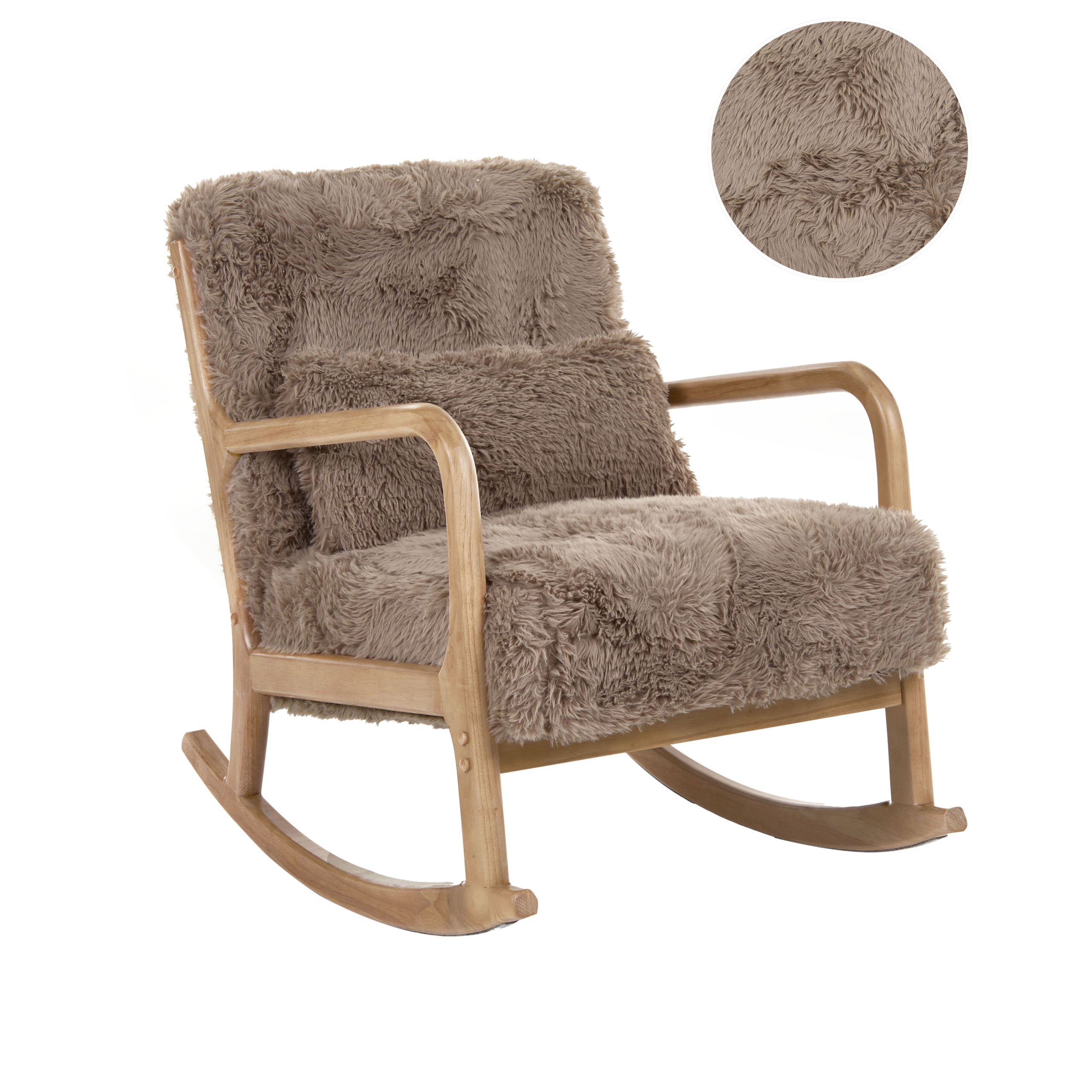 Gungstol SKOVDE Fuskpäls Taupe