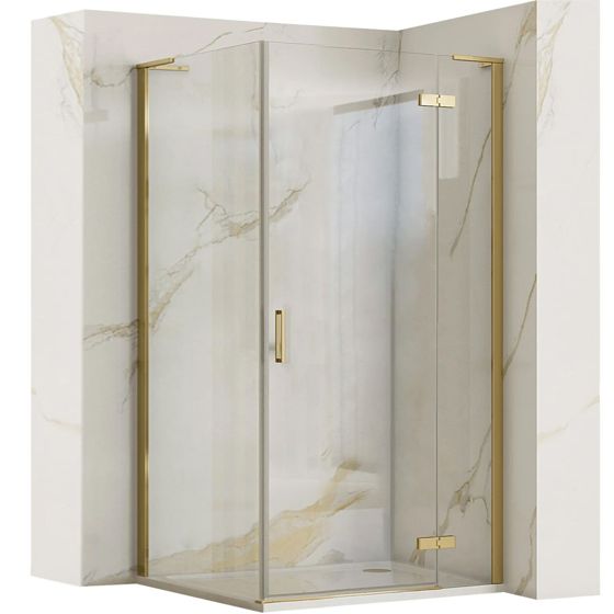 REA Duschkabin HUGO 100x80 Borstat Guld, 100x80x200,5cm