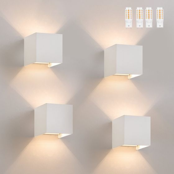 NETTLIFE 4 LED - utomhusvägglampset, varmvit IP65, för hem, sovrum, hall, trappa