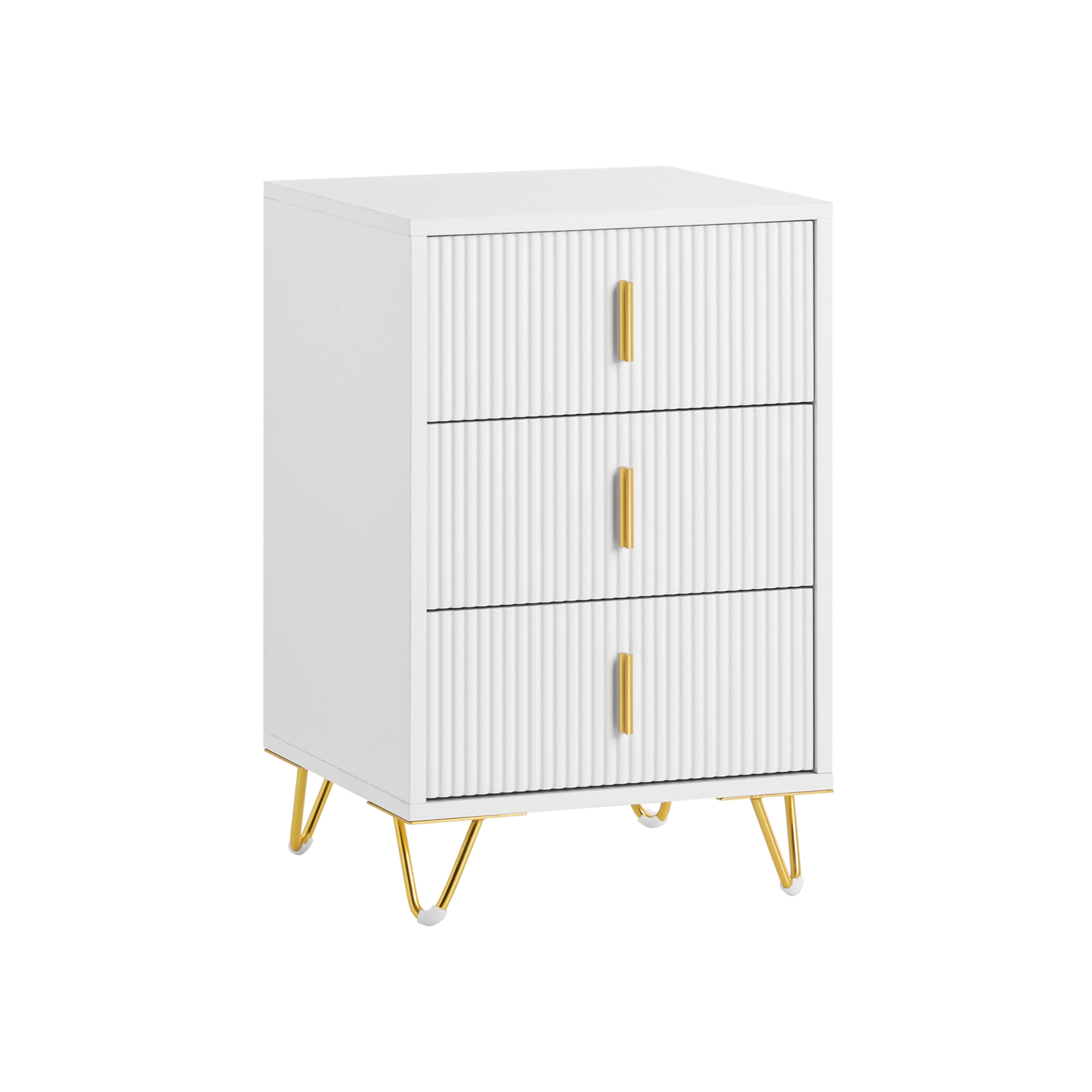 SoBuy Nattduksbord med 3 lådor Soffbord Sidobord Sängbord FBT115-L-WX2