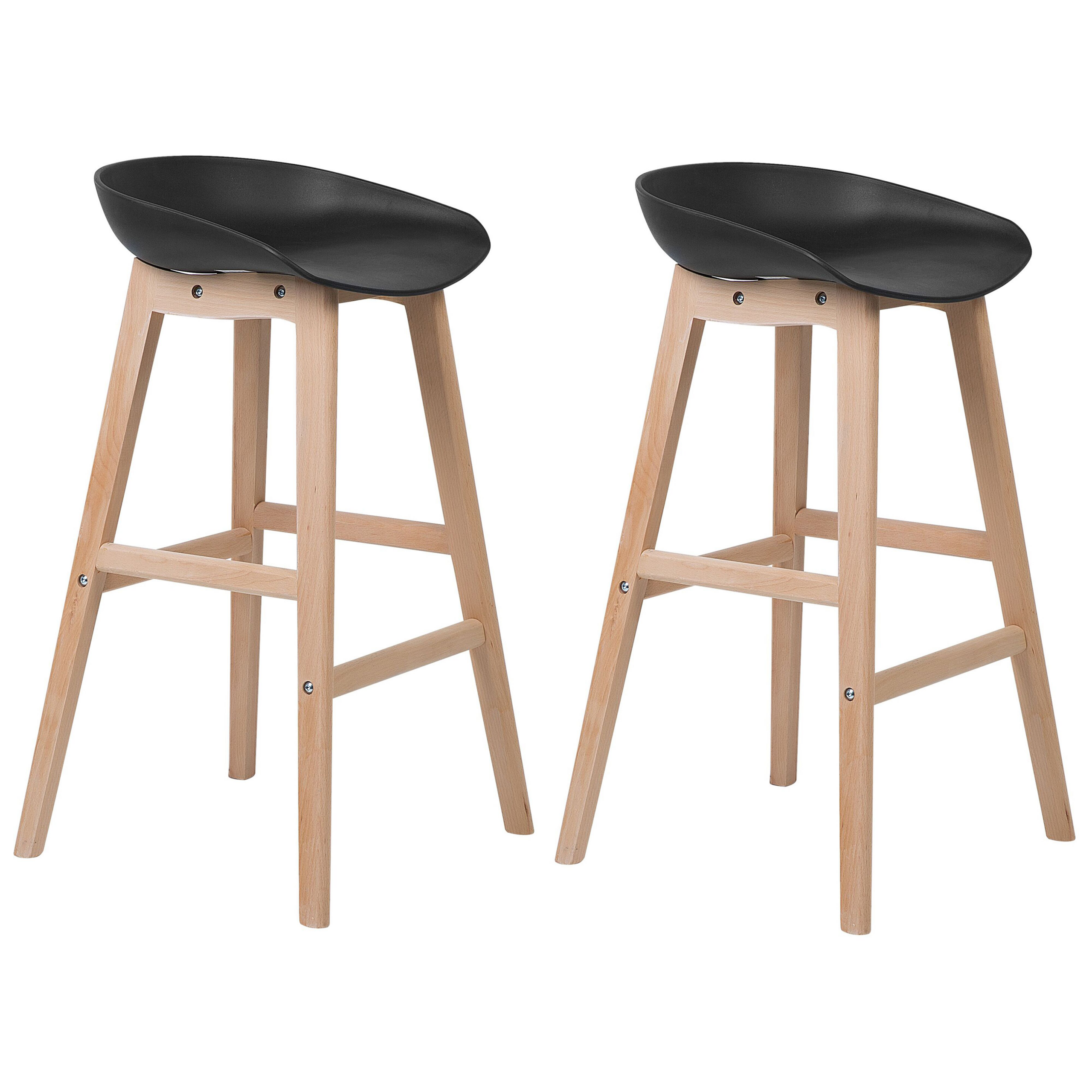 Set med 2 barstolar MICCO Svart