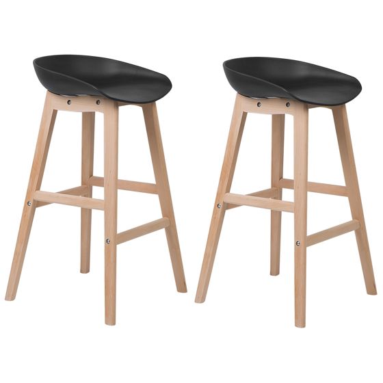 Set med 2 barstolar MICCO Svart