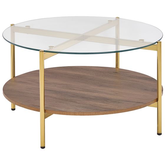 Soffbord LOVELL Härdat glas Guld
