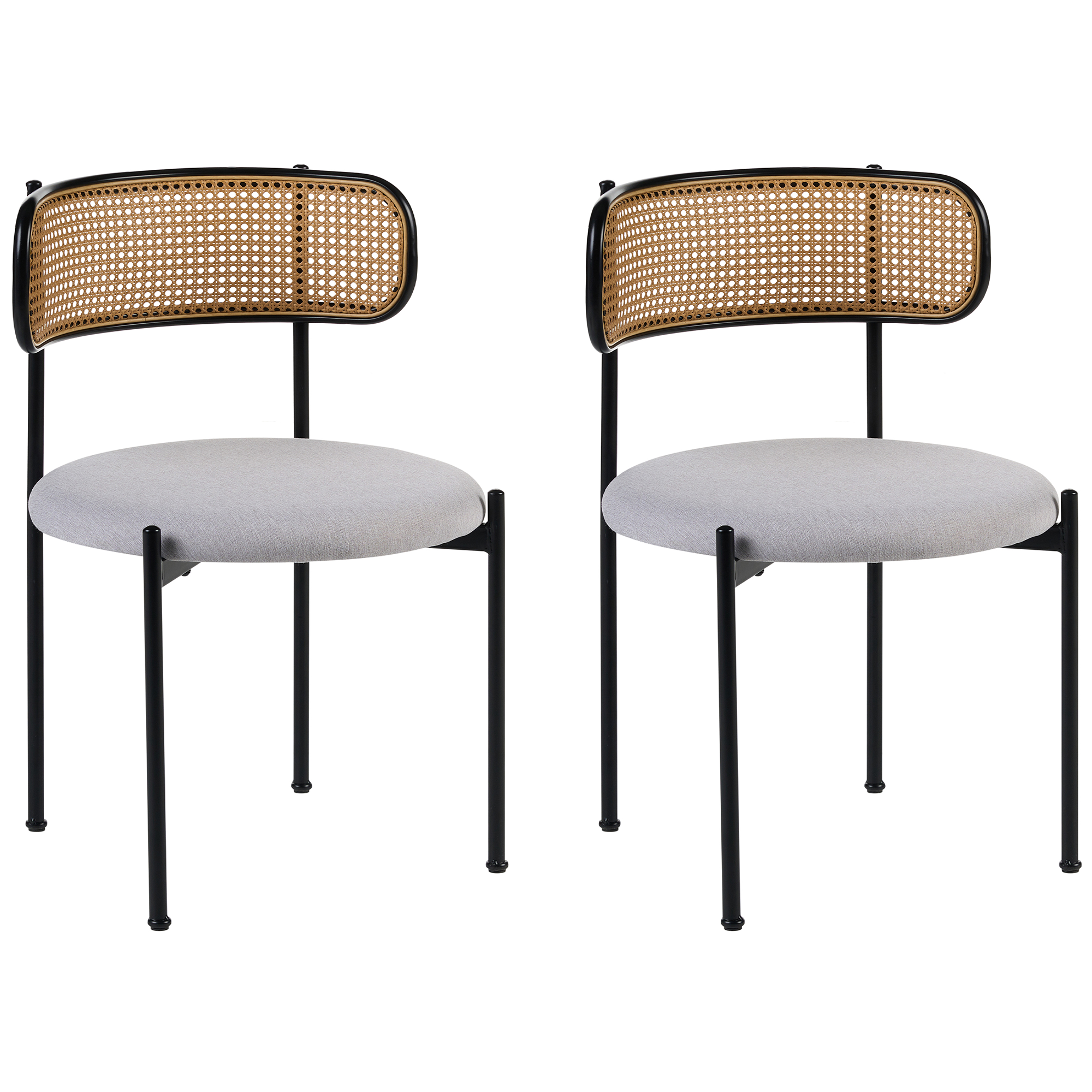 Set med 2 matstolar ANDOVER Metall Svart
