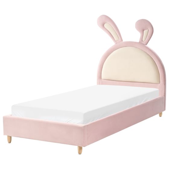 Barnsäng Kanin Sammet LALLIAS 90 x 200 cm Rosa