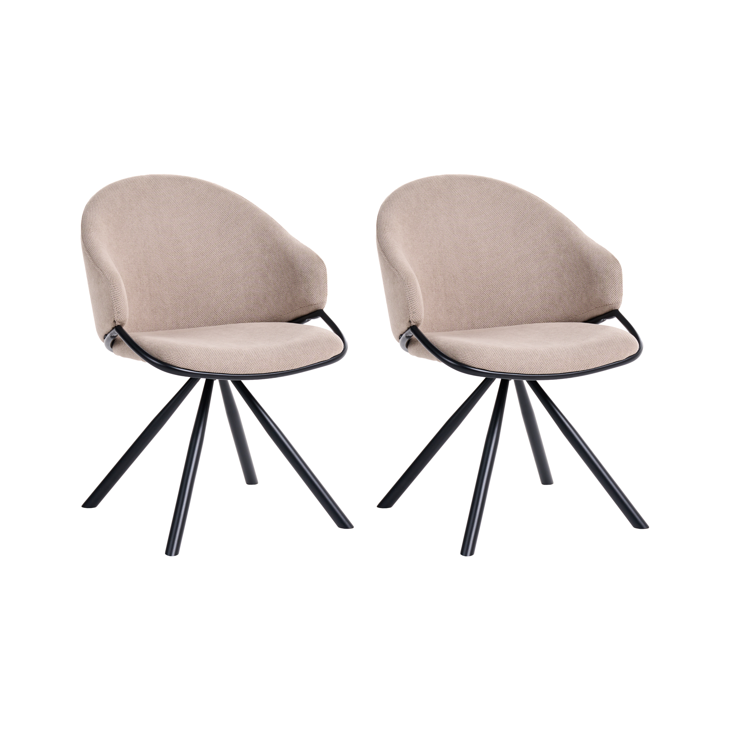 Set med 2 matstolar MYSTIC Taupe