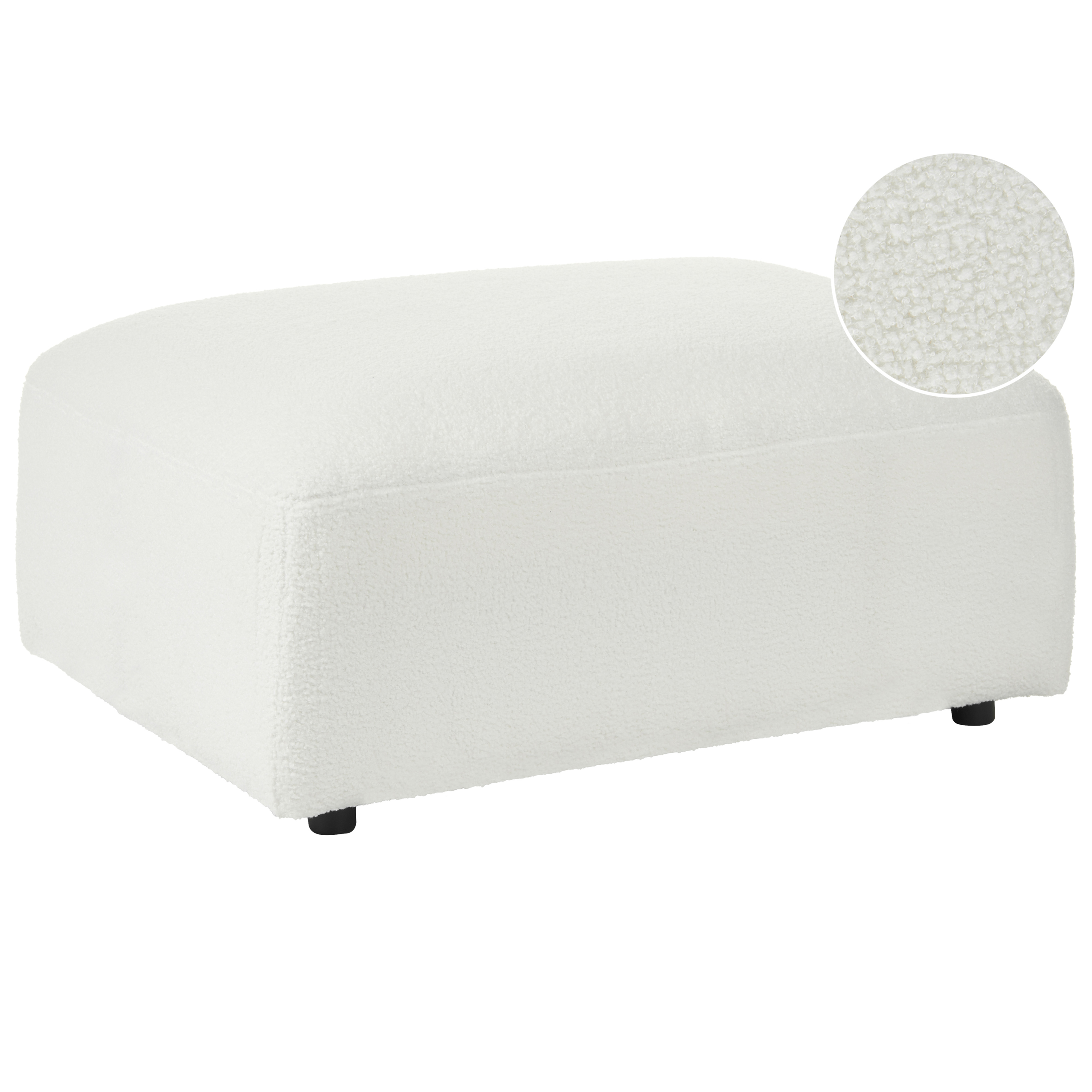 Fotpall HEDE Bouclé Vit