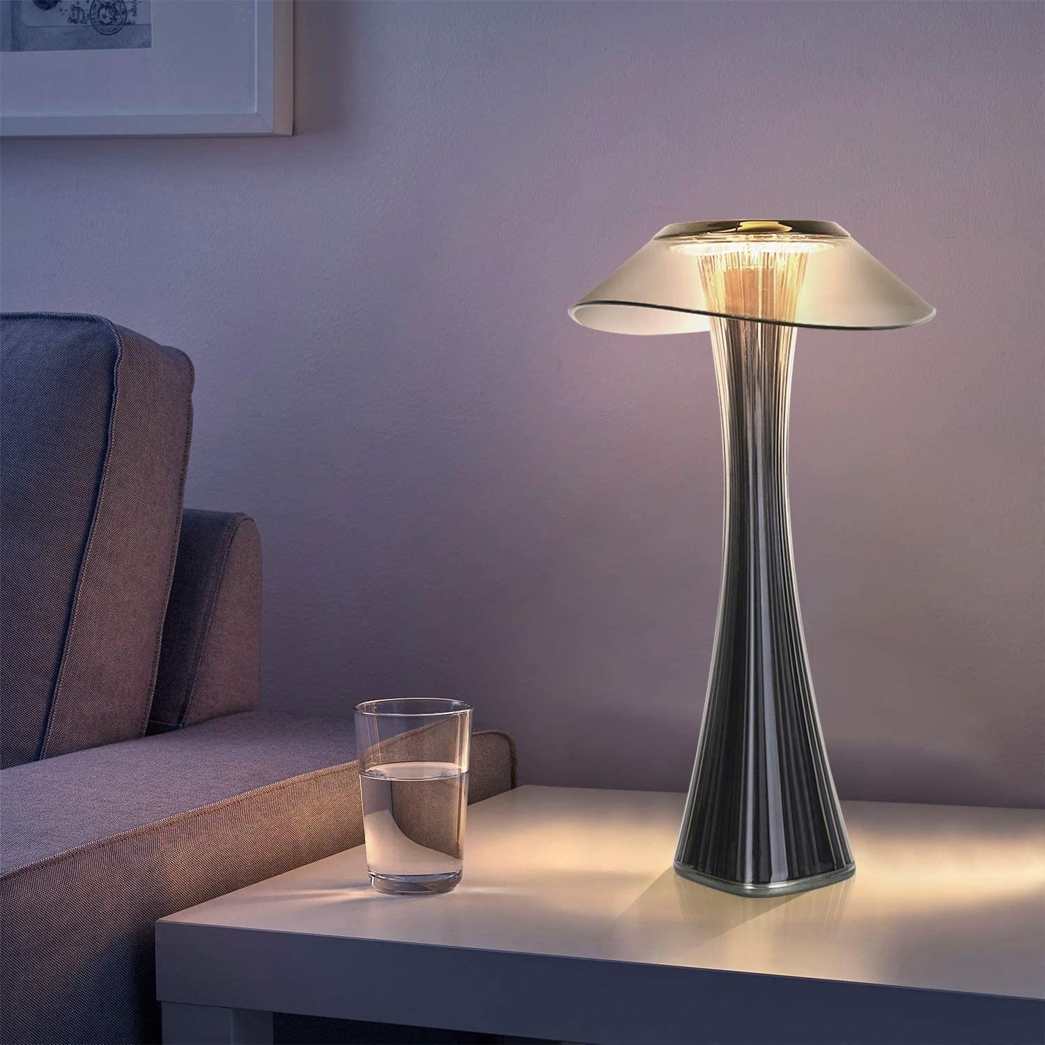 NETTLIFE LED - bordslampa, dimbar nattlampa med touchfunktion, laddningsbar nattlampa, bärbar USB - stämningsbelysning, dagsljus