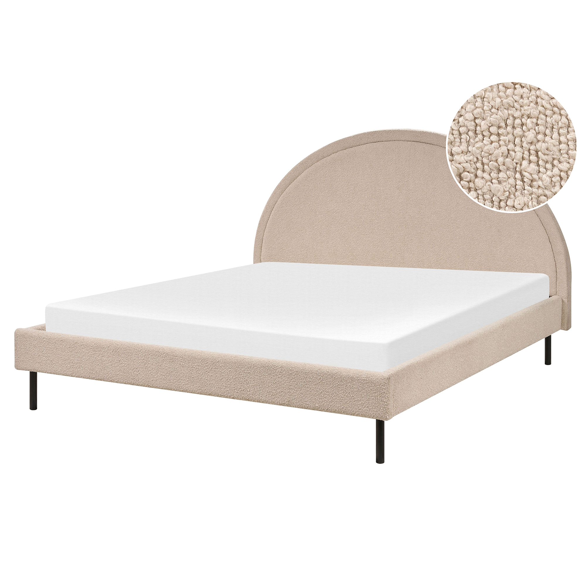 Säng med lamellram Bouclé MARGUT 160 x 200 cm Beige