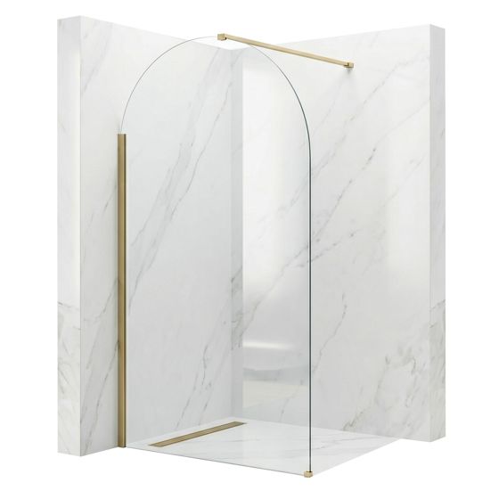 REA Duschvägg Heaven 110 Borstat Guld, 0,8x110x200cm