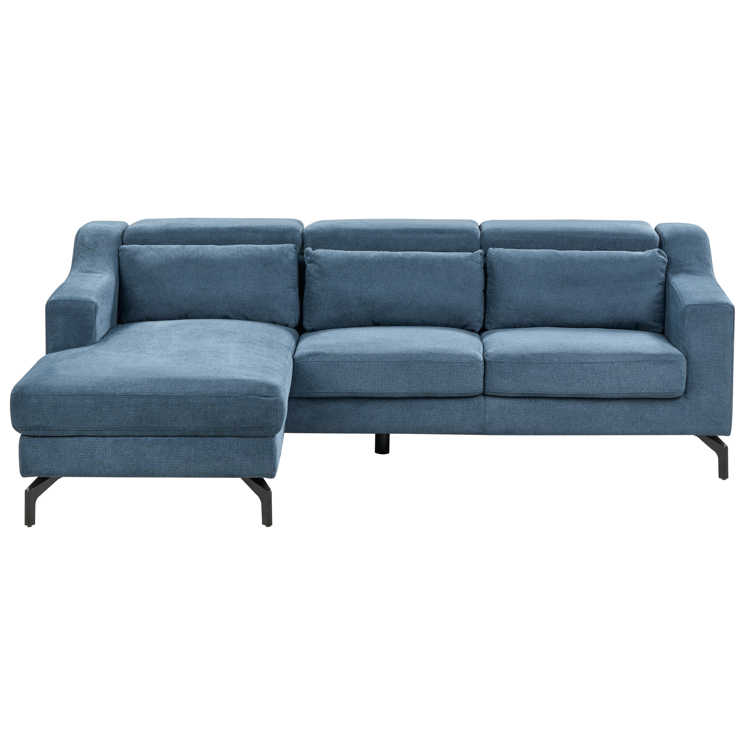 Hörnsoffa 4-sits GLOSLI Chenille Blå Högervänd