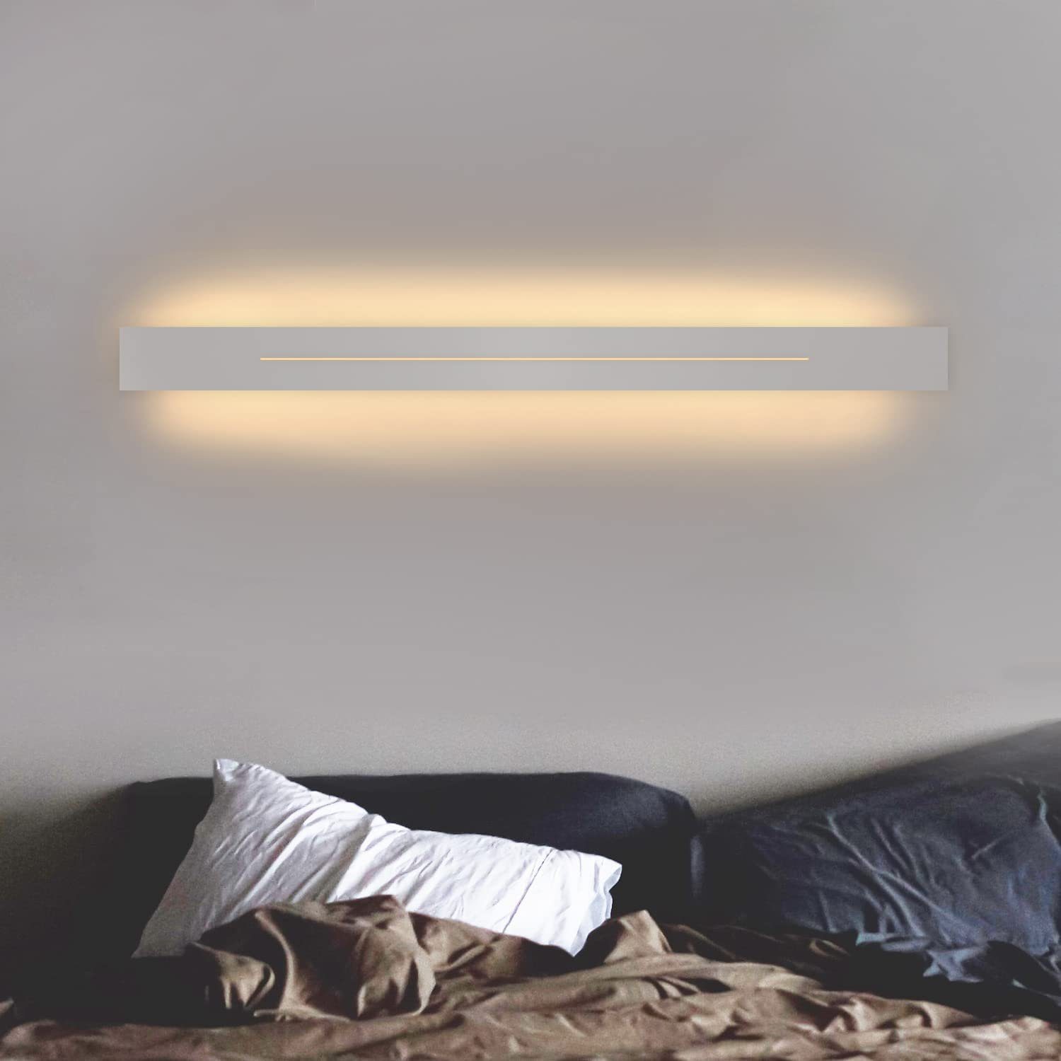 NETTLIFE LED-vägglampa, 60 cm, varmvit, smal